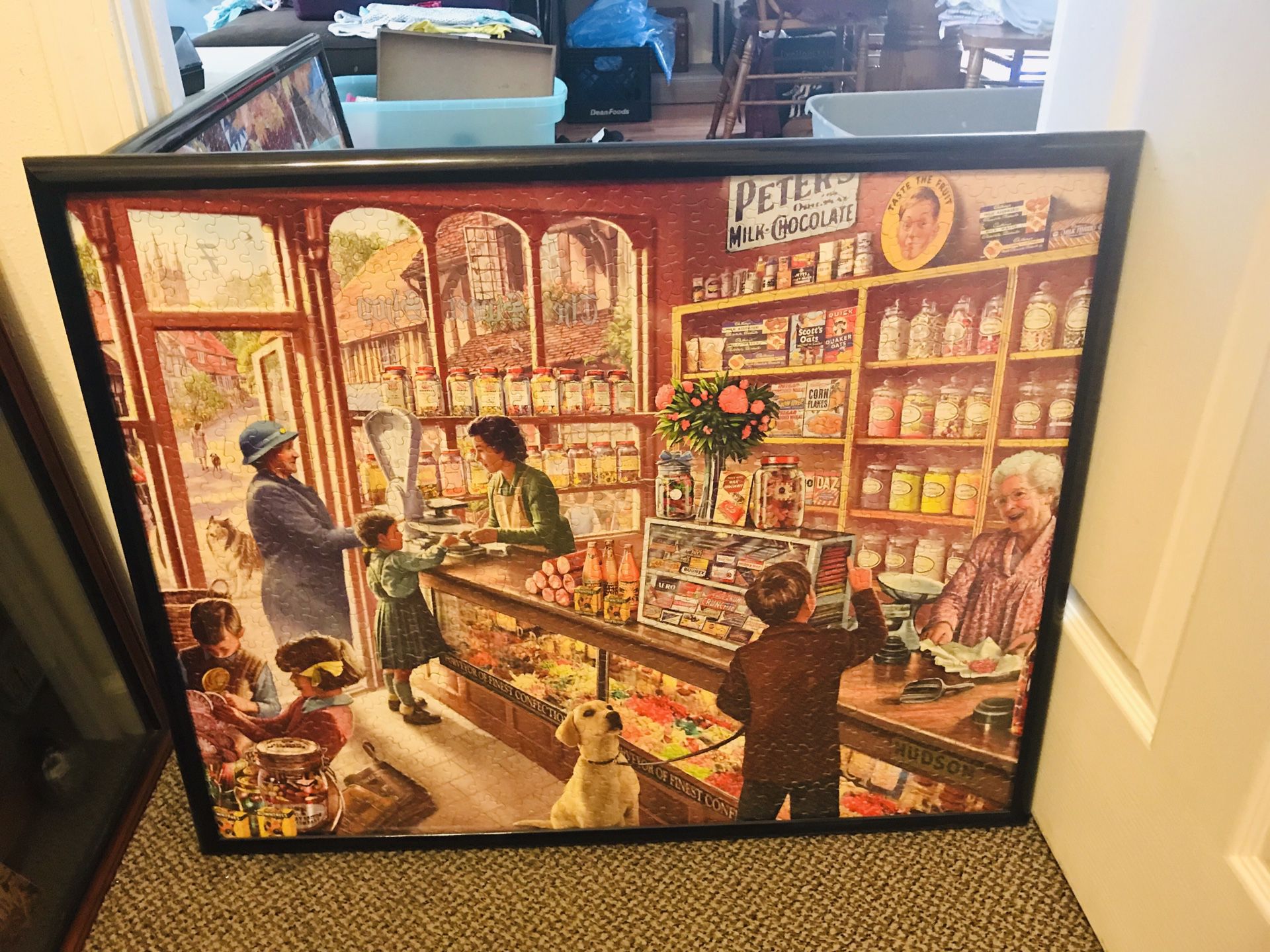 Candy store puzzle framed