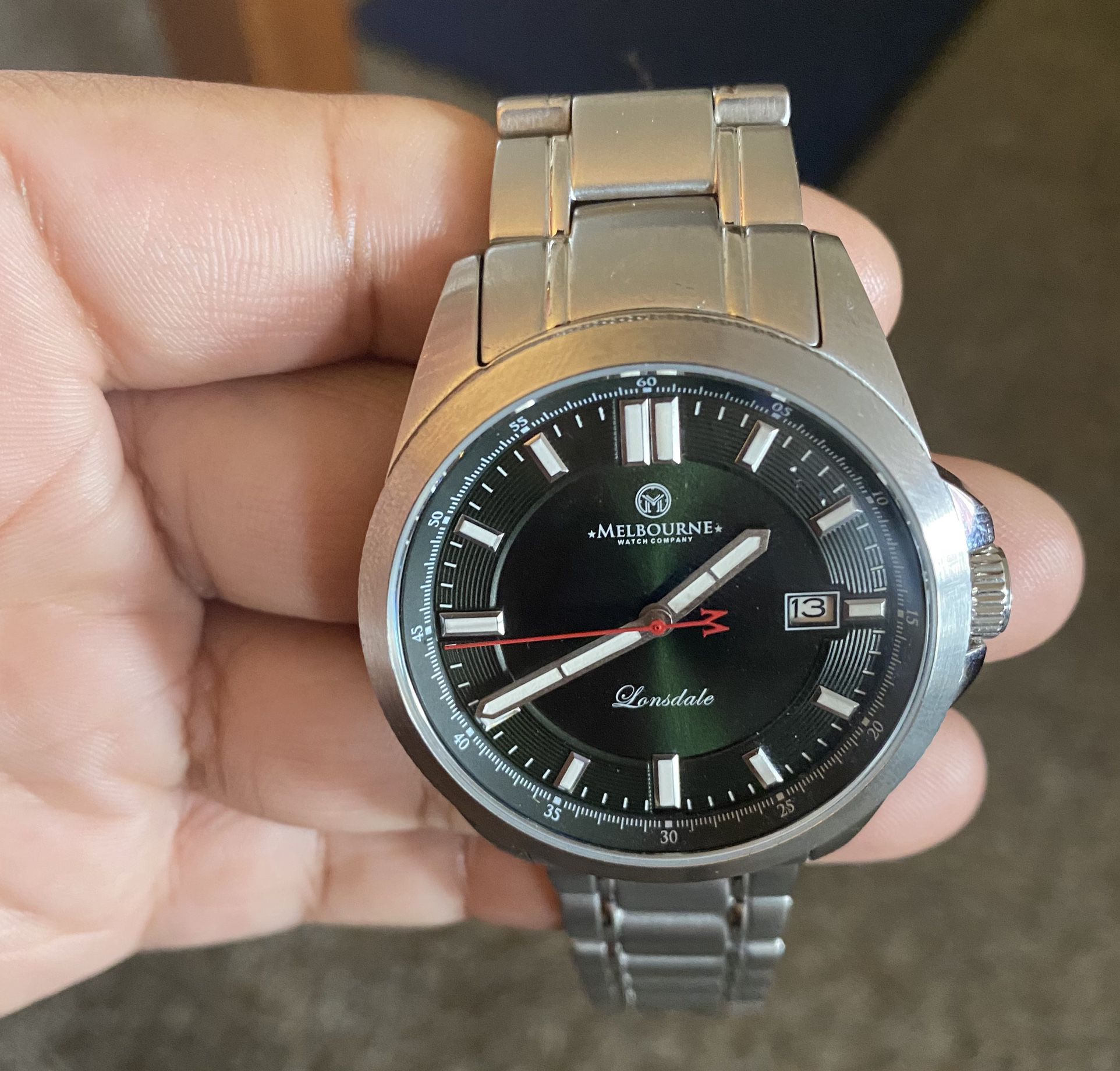 Melbourne Lonsdale Automatic Stainless Steel Greenface Mens Watch $150 OBO