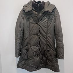 Mackage Olive Green Puffer Coat With Knit Collar 