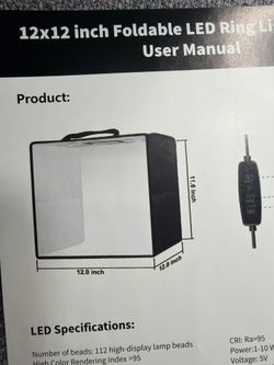 12x12 Foldable LED light box