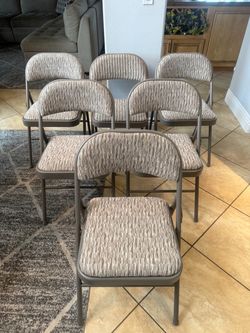 Six (6) Padded Fabric & Metal Folding chairs