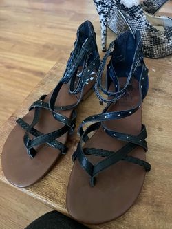 Girls Black gladiator sandals