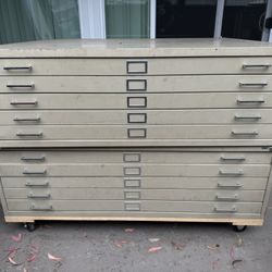 Vintage flat file organizer (set of two) 