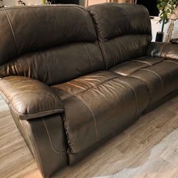 Leather Recliner Sofa  