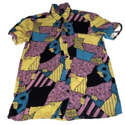 Disney  Tim Burton’s The Nightmare Before Christmas Button Down Shirt Size S/M
