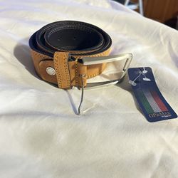 F-9. GP & Max Italy Suede Leather Belt