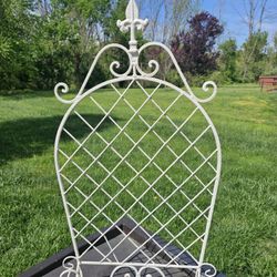 $75.00 - Majestic Garden/Interior "Statement Accent"!  Multifunctional Uses + Interior/Garden Decor + Hang/Stand + "Fleur De Lis" Topper Accent!