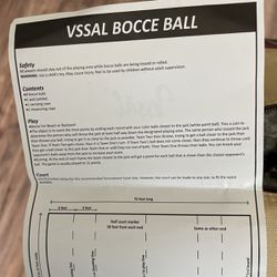 VSSAL Bocce Ball Set New In Nice Cloth Bag PLEASE see all photos 