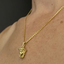 Medusa Pendant With Chain 18K Gold Plated SS 925