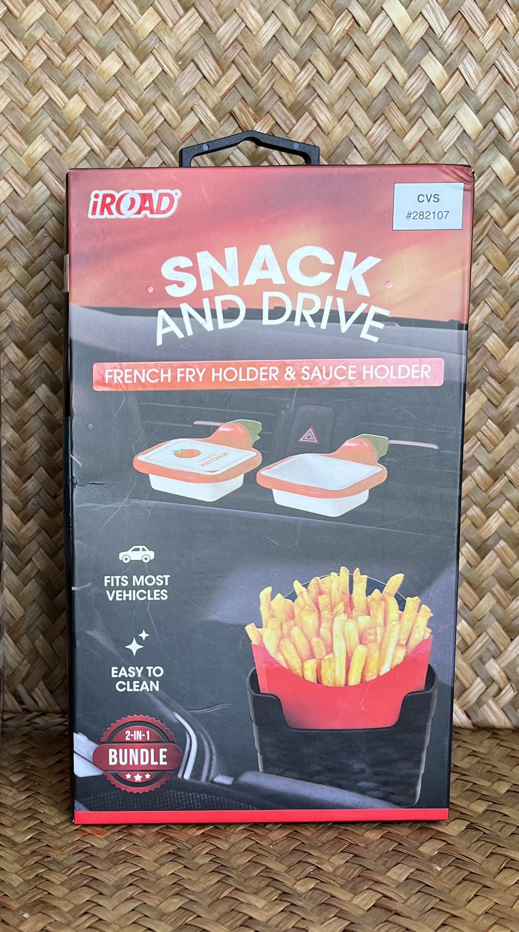 iRoad Snack & Drive ~ French Fry & Sauce Holder ~ Cup Holder - Air Vent Holder