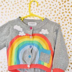 🌈🌷🍄 Rainbow Knitted Colorful Sweater