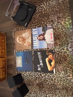 Victrola Record Player + 2 Speakers + 4 Vinyl Records — $80