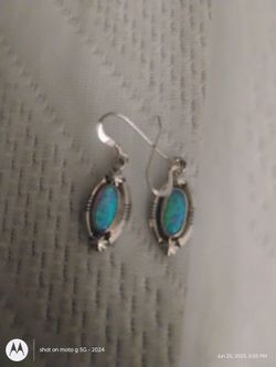 Opal Silver Earings