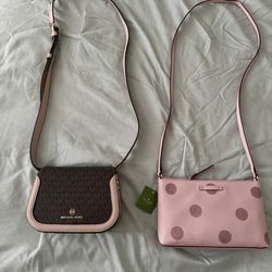 New and Authentic Michael Kors and Kate Spade Crossbody Handbags