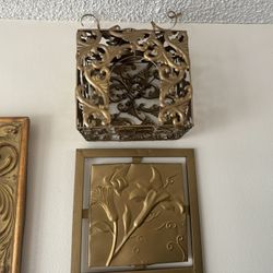 2 Gold Candle Holders