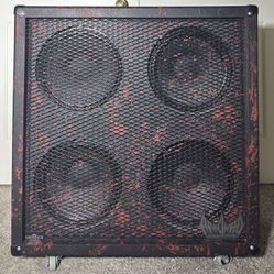 Arachnid Custom Blood Splatter 4x12 Guitar Cabinet – One-of-a-Kind Boutique LED-Lit Cab Loaded with Eminence Man O War and Texas Heat Speakers in X-Pa