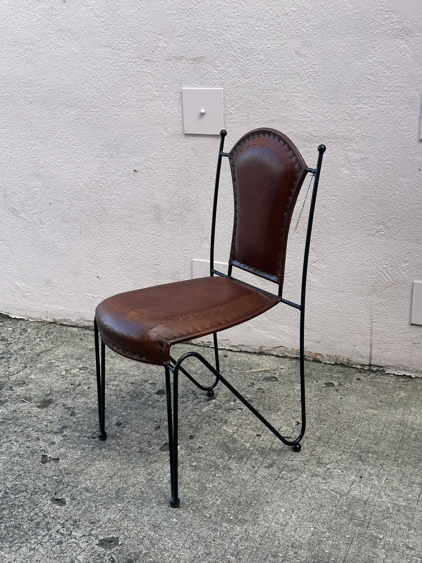 Brown Black Leather Upholstered Chair (C14BCH)