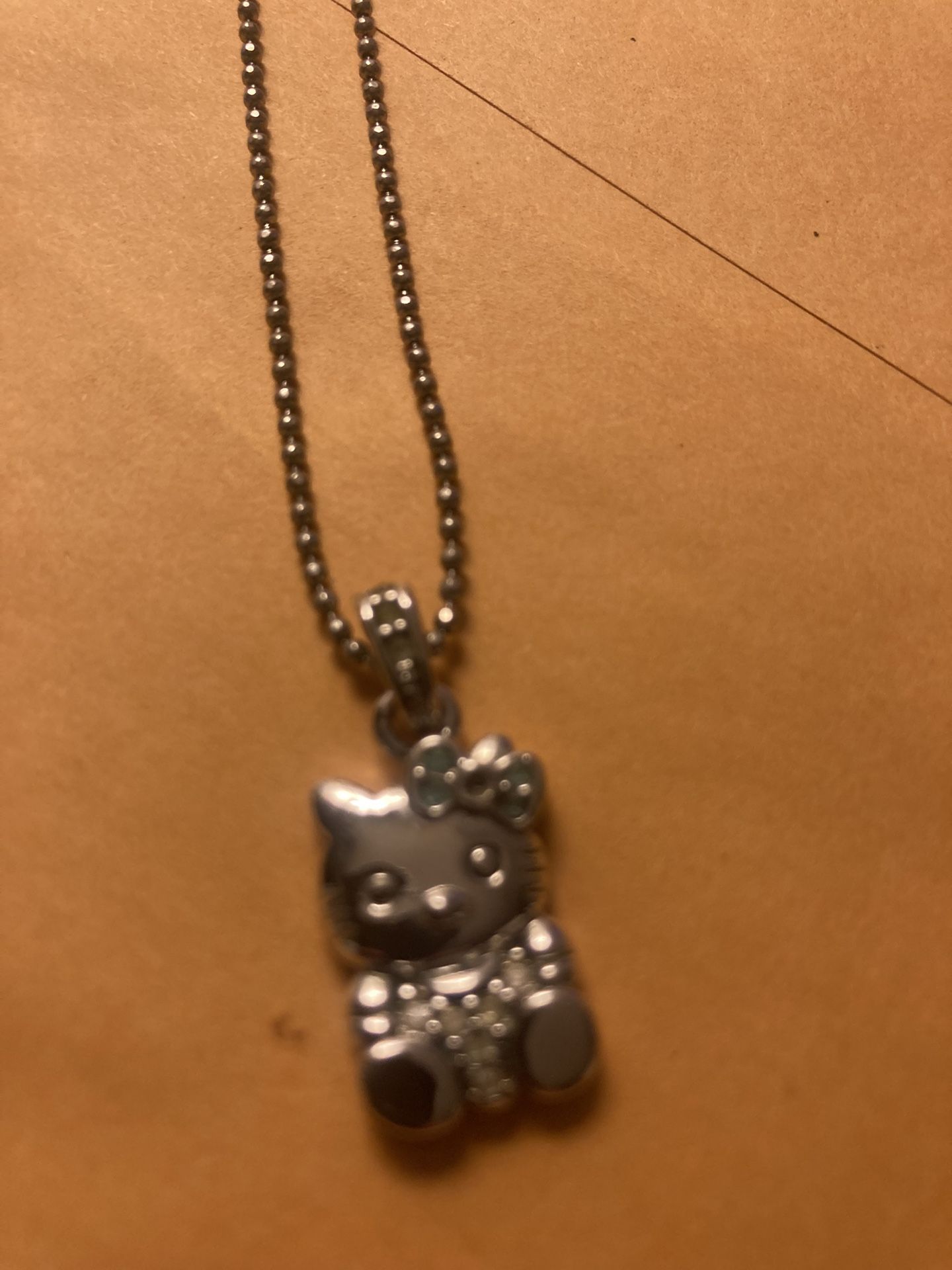 Silver Hello Kitty Cat Pendant Necklace