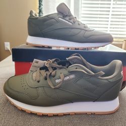 Reebok Classic Leather Junior Army Green Size 6US