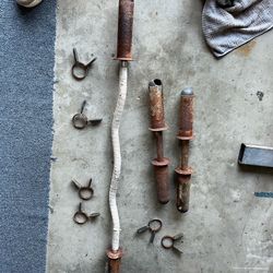 olympic curl bar and dumbbells