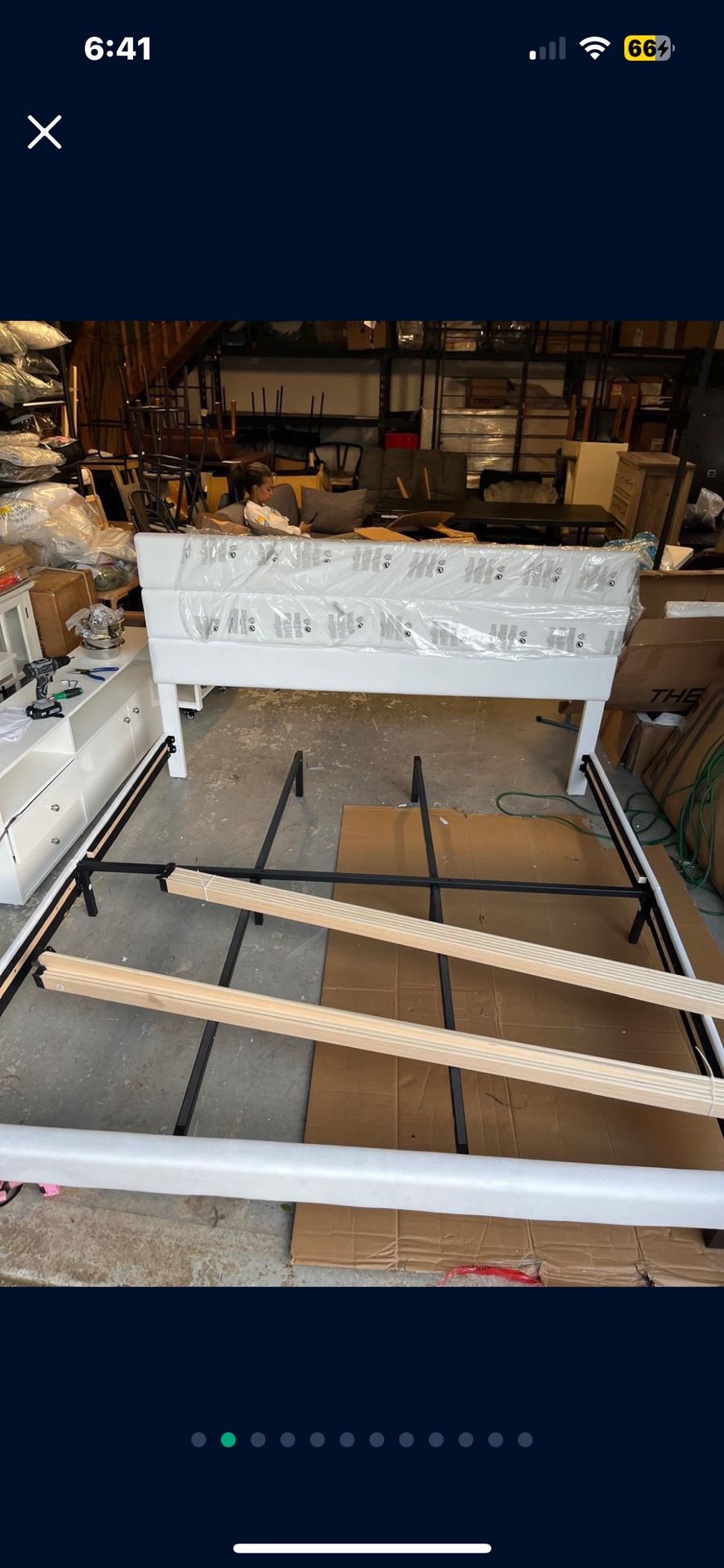 Allewie King Size Platform Bed Frame with Velvet Upholstered Headboard and Wooden Slats Support,