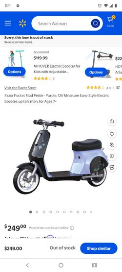 New And Assembled Razor Pocket Mod Petite-Purple 12V Electric Scooter 