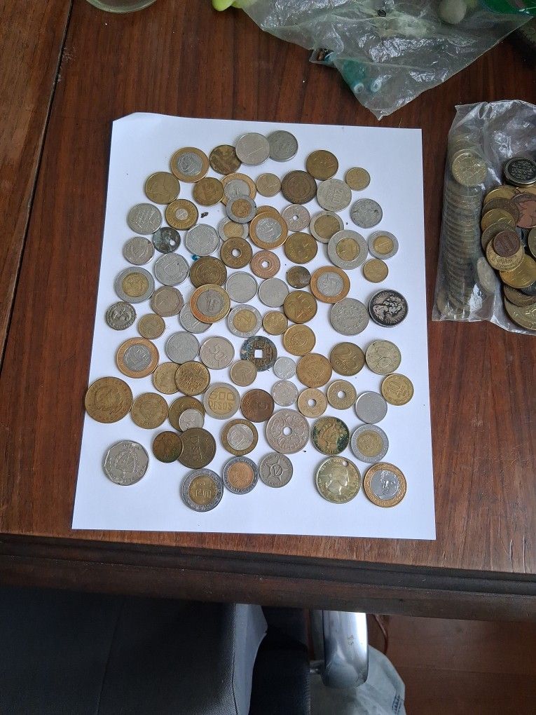 Coins, Paper Bill Notes, Tokens.