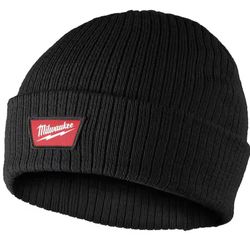 Milwaukee Black Rib-Knit Cuffed Beanie Cap