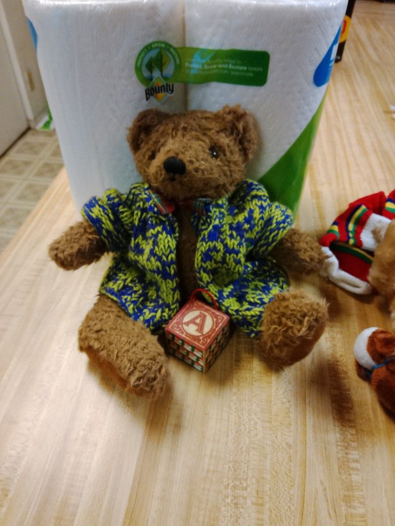 Vintage Bear With Christmas Ornament