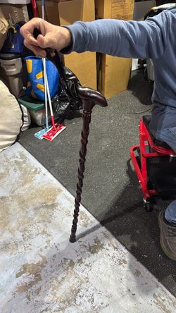 Dark Wood Twisted Walking Cane