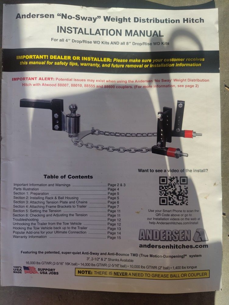 Andersen Weight Distribution Hitch
