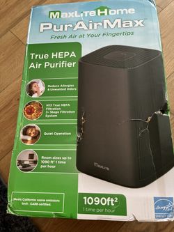 MaxLiteHome PurAirMax True HEPA Air Purifier – Large Room (Up to 1090 sq ft) 
