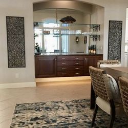 Two Metal and Rattan Modern Wall Art Decor, Perfect for Indoor or Outdoor Use! Excellent Condition! | $40 EACH  (RETAIL $115 EACH)