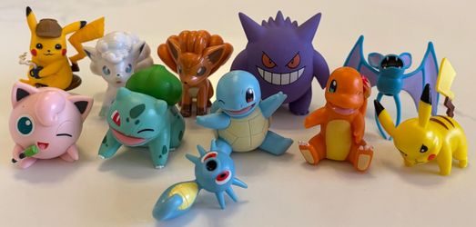 Pokemon Action Figures - Pikachu, Squirtle, Bulbasaur, Gengar, Jigglypuff & More