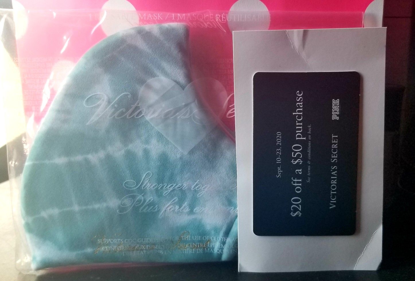 Victoria secret mask and card