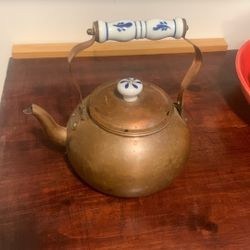 Vintage Brass Coffee Kettle 