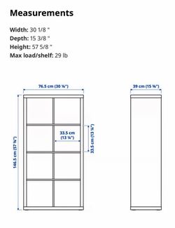 IKEA KALLAX 8-Cube Storage Shelf (White) - Like New