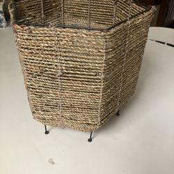 Rattan Wicker plant holder - $20