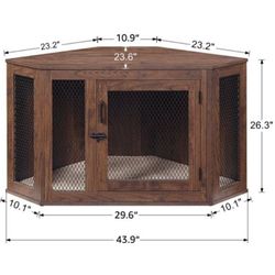Corner Dog Crate/Tv Stand