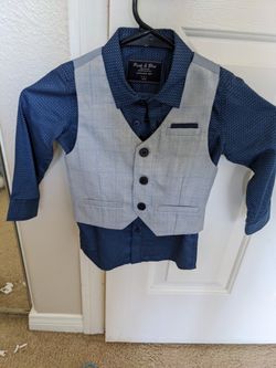 Toddler Boy Shirt, Vest And Shoes