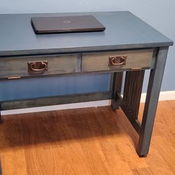 Unique Blue Stained Desk - Perfect for Home Office or Study Space! 🖥️✨