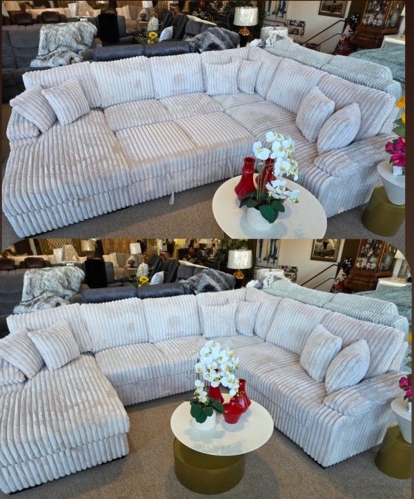 U-Shape Beige Sectional Sleeper New