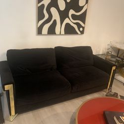 Black Velvet Sofa