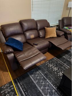 Leather reclining couches