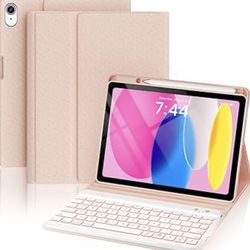 for iPad 11th (A16) &10th Generation Case with Keyboard - 7 Color Backlit Wireless Detachable Folio Keyboard Cover with Pencil Holder for iPad 11 inch