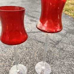 Asymmetrical Height Wine Glass-inspired Candle Holders
