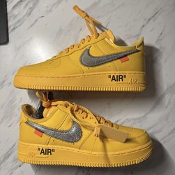 Size 8.5 - Nike Air Force 1 Low OFF-WHITE University Gold Metallic Silver