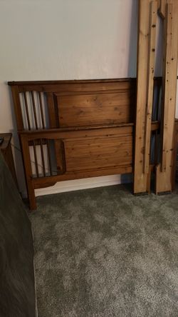 Queen size head/foot board with night stand . With mattress for 50$ more