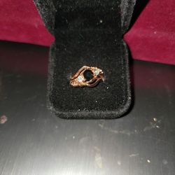 Size 6 Rose Gold Black Onyx Ring