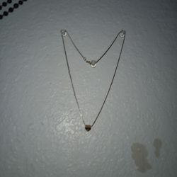 Gold Heart Necklace Diamond Inside Of Heart